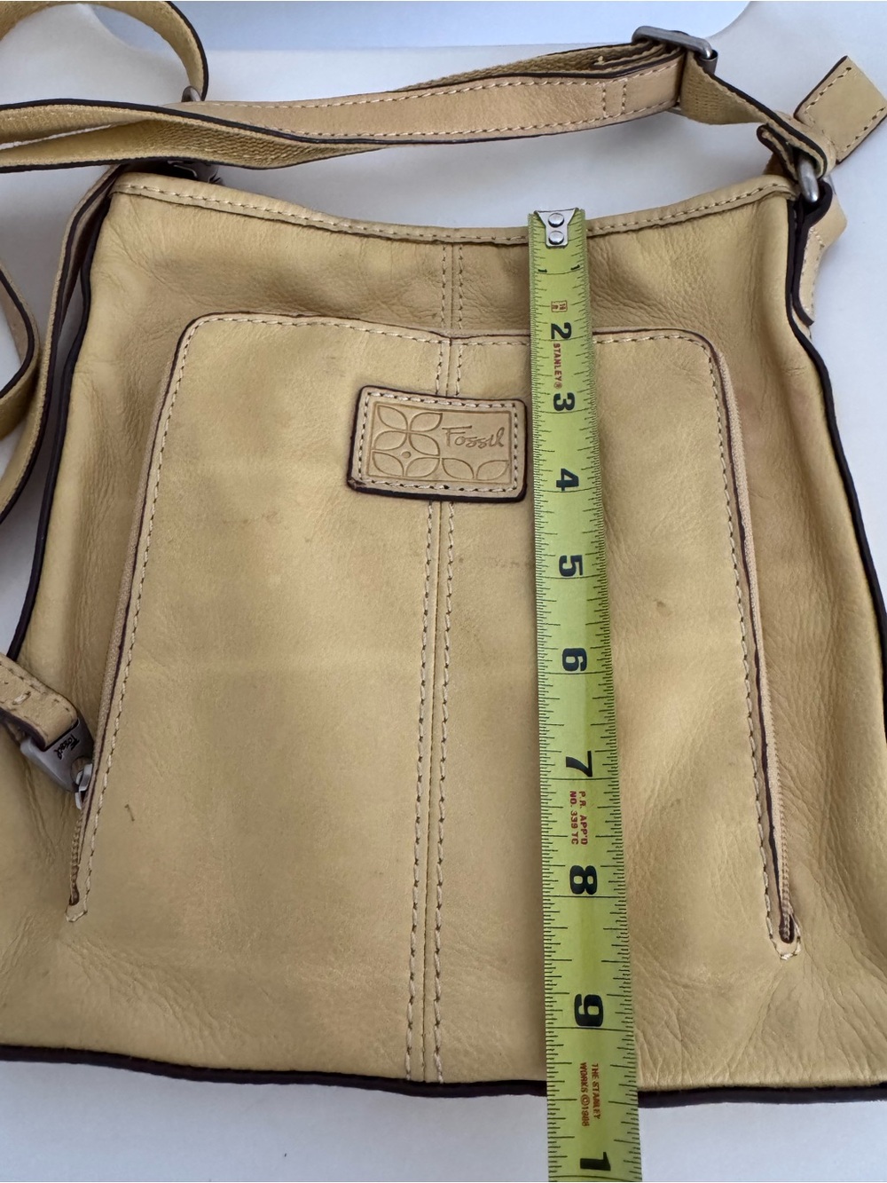 Fossil Butter Yellow Leather Crossbody Bag Y2K Vintage Soft Leather Boho Festiva - Picture 11 of 14
